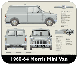 Morris Mini van 1960-64 Place Mat, Small
